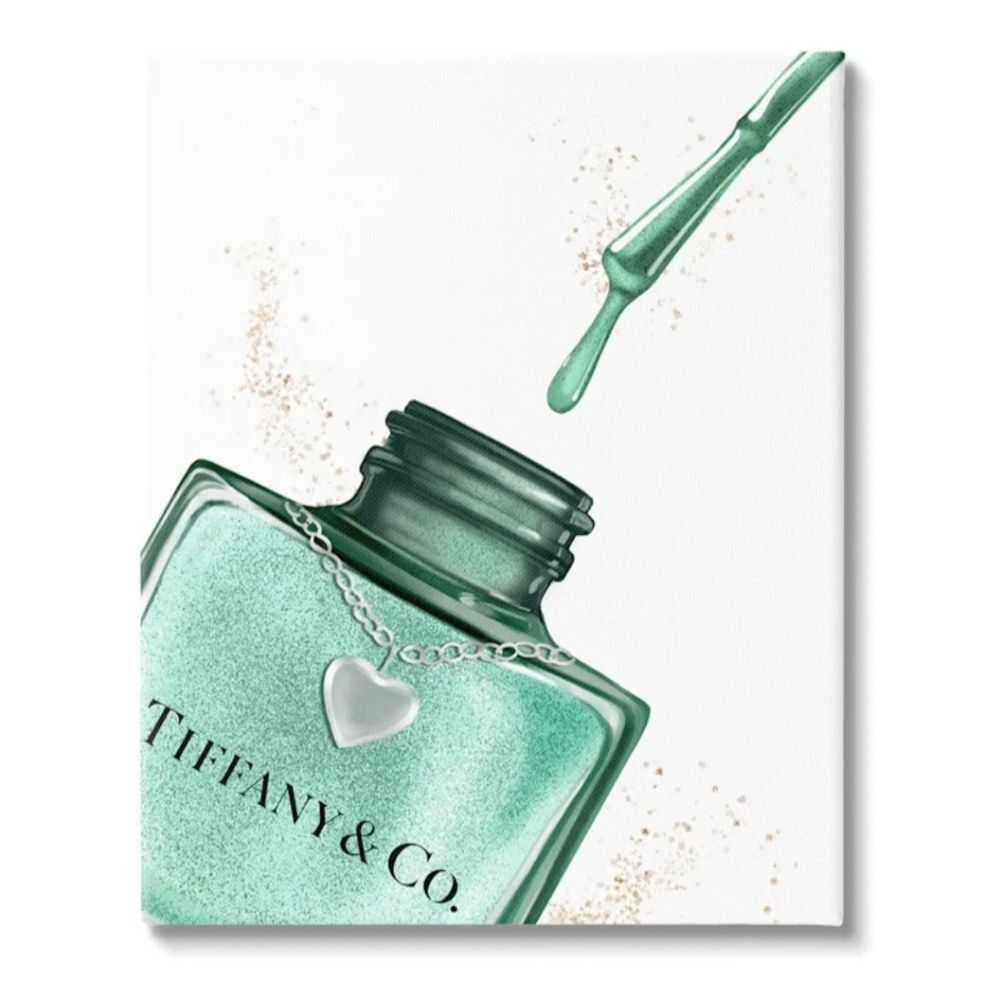 At Home Tiffany & Co Glam Nail Polish Bottle Canvas Wall Decor